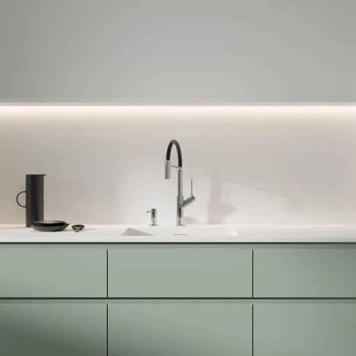 Vita Küchenarmatur mit ausziehbarem Auslauf Chrom poliert / Schwarz matt 