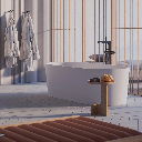 OVO M+ Freistehende Badewanne, 160 x 75 cm, Weiß matt (BM) OVOWWBM