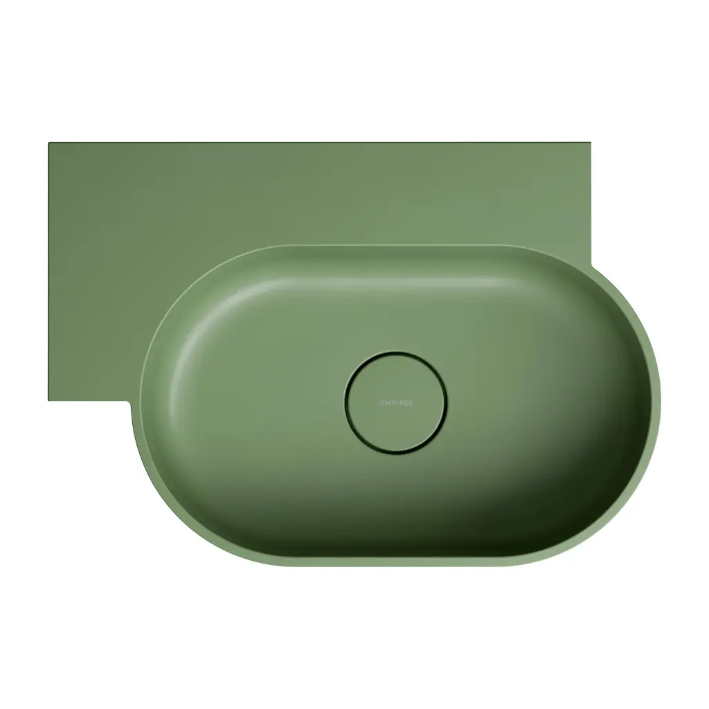 OVO M+ Aufsatz- und Wandwaschtisch - links,Olive matt (OL)55 x 36 cm OVO555UWLOL