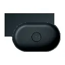 OVO M+ Aufsatz- und Wandwaschtisch - links,Black lava matt (BLV)55 x 36 cm OVO555UWLBLV