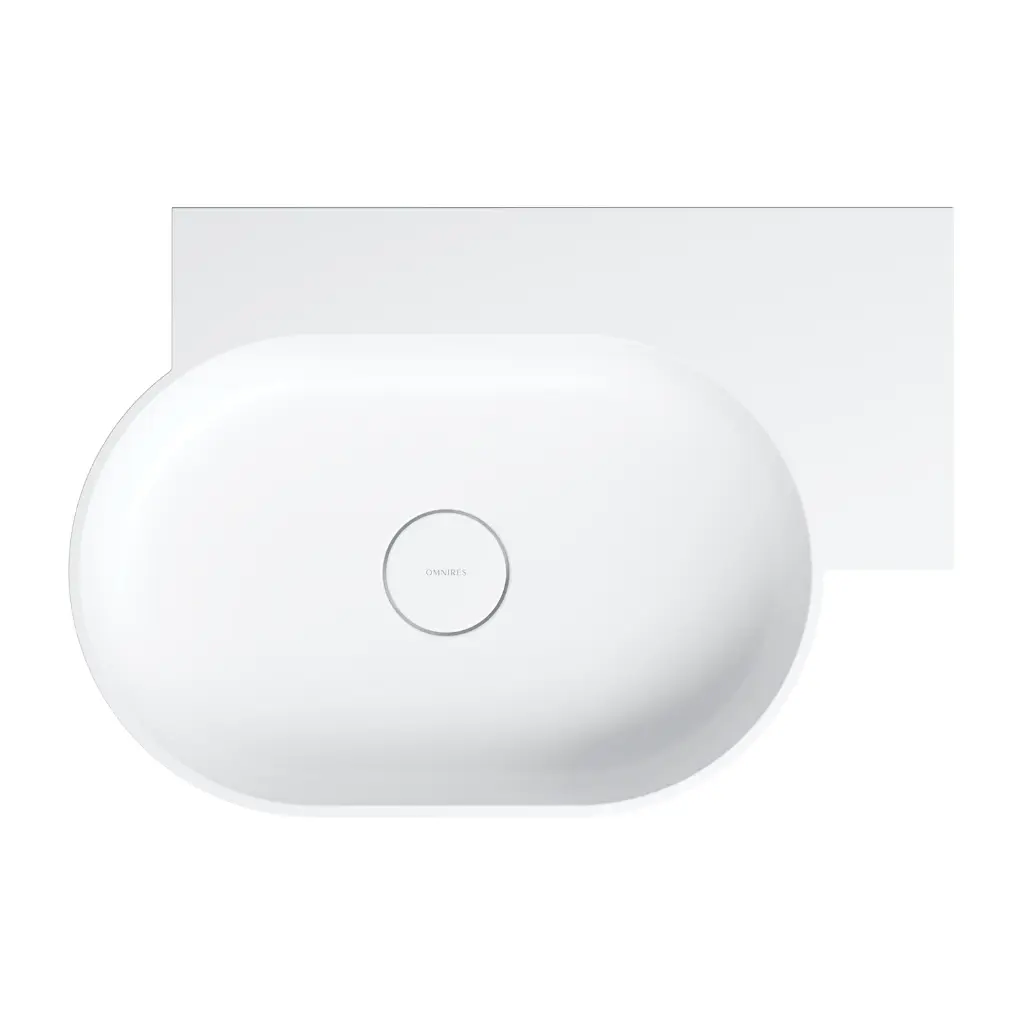 OVO M+ Aufsatz- und Wandwaschtisch - rechts,  Weiß matt (BM)64 x 44 cm OVO645UWPBM