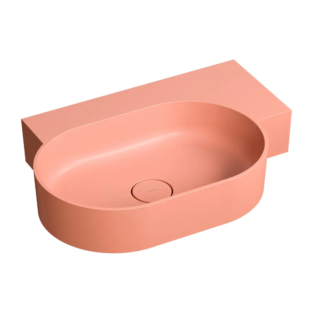 OVO M+ Aufsatz- und Wandwaschtisch - rechts,Coral matt(CO)64 x 44 cm OVO645UWPCO