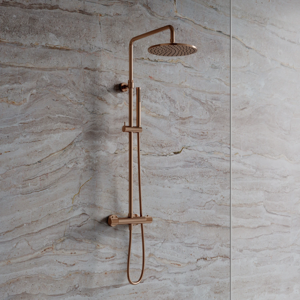 CONTOUR Aufputz-Duschsystem mit Thermostat Kupfer gebürstetet (CPB) CT8044CPB