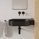 OVO M+ Aufsatz- und Wandwaschtisch - rechts,Black lava matt (BLV)64 x 44 cm OVO645UWPBLV