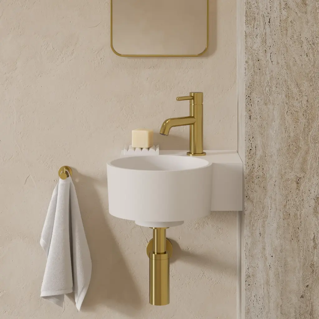 OVO M+ Aufsatz- und Wandwaschtisch - rechts,Weiß matt (BM)33 x 34 cm OVO335UWPBM