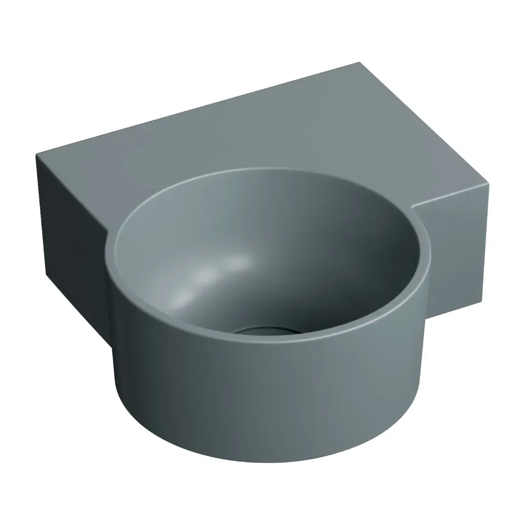 OVO M+ Aufsatz- und Wandwaschtisch - rechts,Ash grey matt (AG)33 x 34 cm OVO335UWPAG