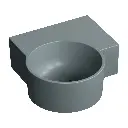 OVO M+ Aufsatz- und Wandwaschtisch - rechts,Ash grey matt (AG)33 x 34 cm OVO335UWPAG