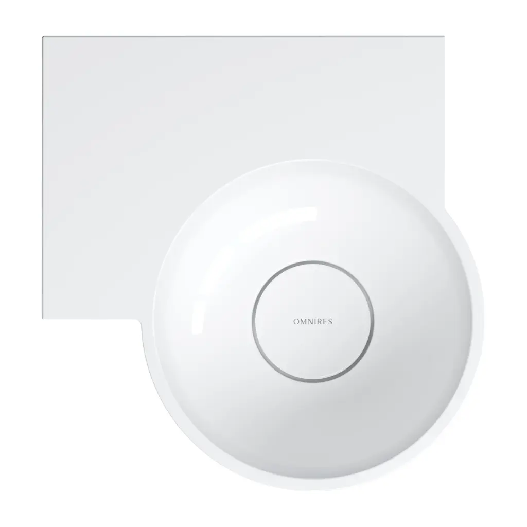 OVO M+ Aufsatz- und Wandwaschtisch - links,Weiß glänzend (BP)33 x 34 cm OVO335UWLBP