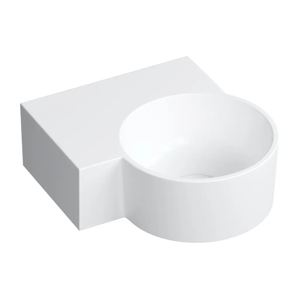 OVO M+ Aufsatz- und Wandwaschtisch - links,Weiß matt (BM)33 x 34 cm OVO335UWLBM