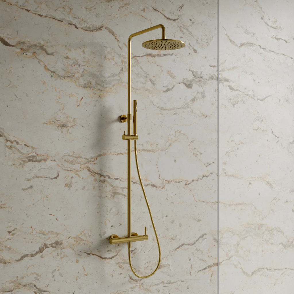 Y Aufputz-Duschsystem Gold gebürstetet (GLB) Y1244MGLB