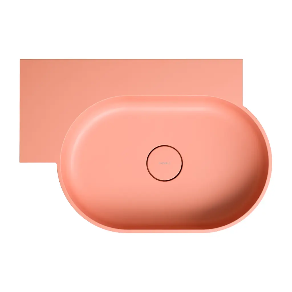 OVO M+ Aufsatz- und Wandwaschtisch - links, Coral matt (CO)64 x 44 cm OVO645UWLCO