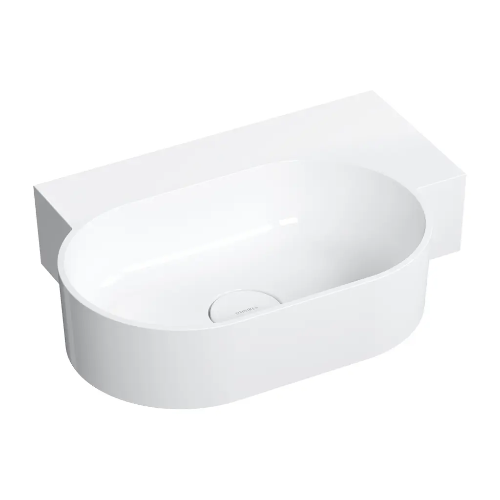 OVO M+ Aufsatz- und Wandwaschtisch - rechts,Weiß glänzend (BP) 55 x 36 cm OVO555UWPBP