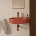 OVO M+ Aufsatz- und Wandwaschtisch - rechts,Terracotta matt (TE) 55 x 36 cm OVO555UWPTE