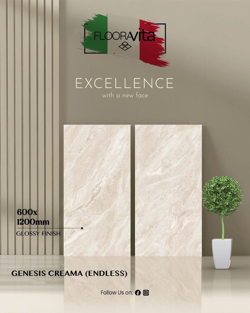 Infinity Genesis Crema Hochglanz 60x120x0,9cm (Flooravita)