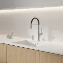 Vita Küchenarmatur mit ausziehbarem Auslauf  Nickel gebürstet / Schwarz matt (NI) VI6350BLNI