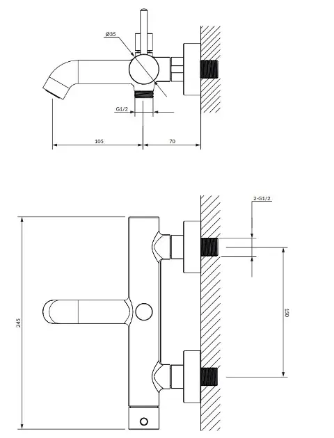 Y Badewannenarmatur mit einem Brause-Set CODE: Y1231CPB