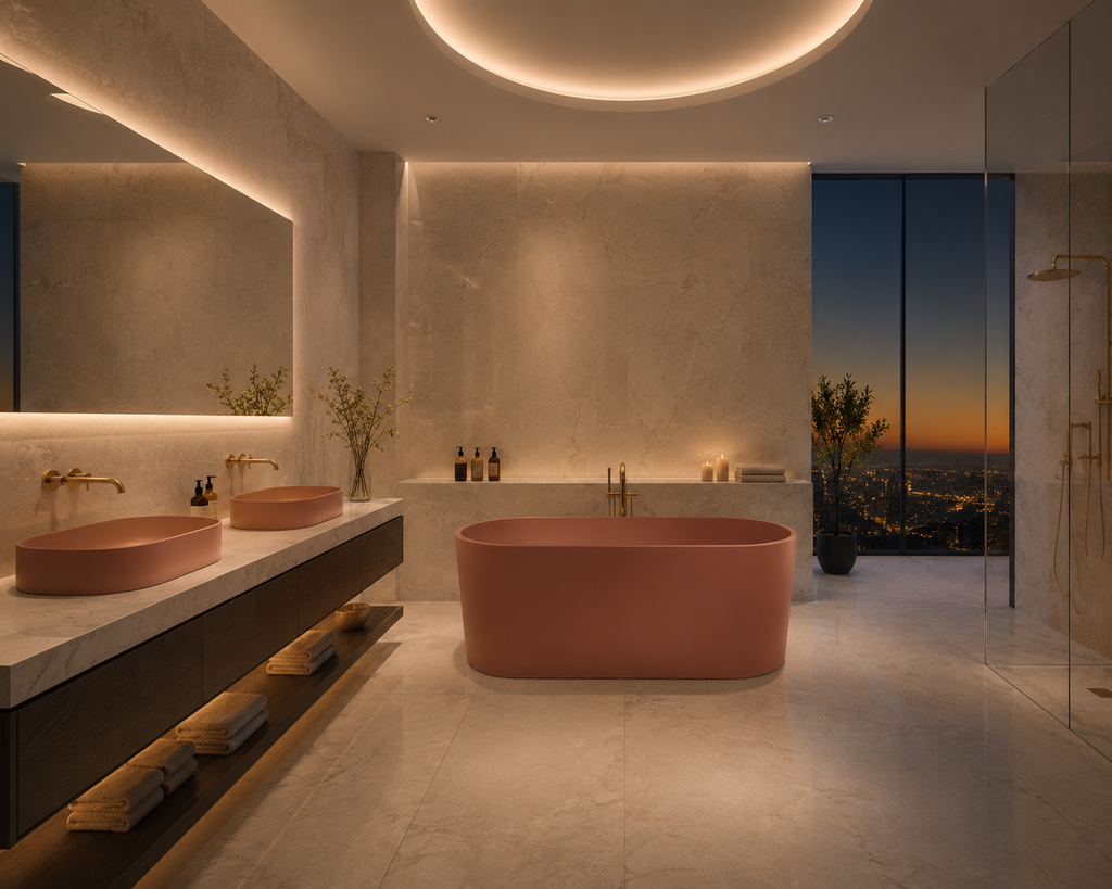 OVO M+ Freistehende Badewanne, 160 x 75 cm, Coral matt (CO) OVOWWCO