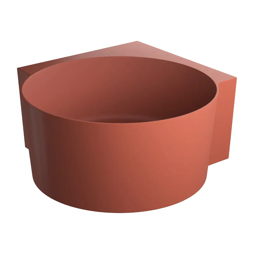 OVO M+  Runde Eckbadewanne, 120 x 120 cm Terracotta matt (TE) OVO120WNTE