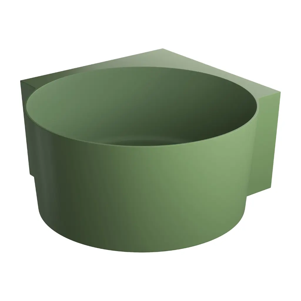 OVO M+  Runde Eckbadewanne, 120 x 120 cm Olive matt (OL) OVO120WNOL