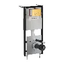 ECO FLUSH SET STRONGFRAME Vorwandelement mit ECO-Spülung für Wand-WC + STEEL-R45 WC-Betätigungsplatte aus Edelstahl Gold gebürstet (GLB) STFWCECO1R45-RGLB