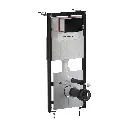 ECO FLUSH SET Strongframe Vorwandelement mit ECO-Spülung für Wand-WC + STEEL-R45 WC-Betätigungsplatte aus Edelstahl  Schwarz seidenmatt (BLH)STFWCECO1R45-RBL