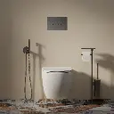 FLUSH SET STRONGFRAME Vorwandelement für Wand-WC + STEEL-R45 WC-Betätigungsplatte aus Edelstahl STFWC1R45-RGR