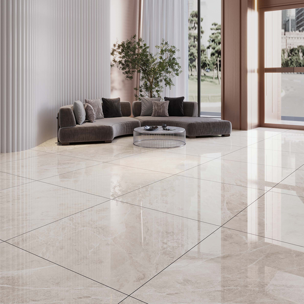 120x120cm Las Palmas Beige Hochglanz 9mm