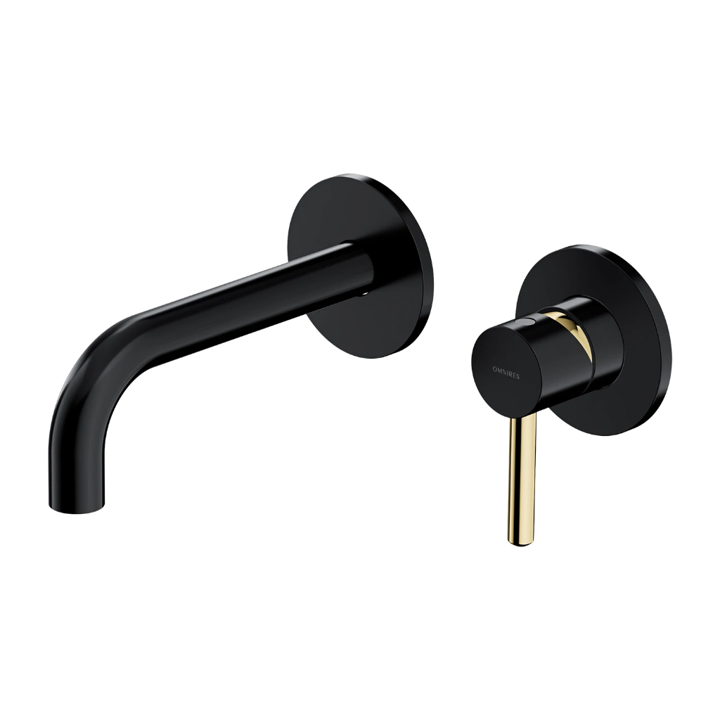 Y Unterputz Waschtischarmatur Schwarz seidenmatt / Gold poliert BLGL Y1215HBLGL