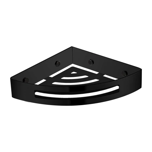 Uni Duschkorb Eck,   21 x 21 x 5 cm Schwarz matt (BLM) UN10332BL 
