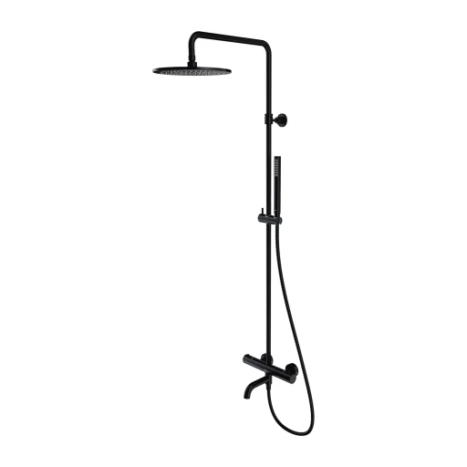 Y Aufputz-Badewannensystem mit Thermostat Schwarz seidenmatt (BLH) Y1234BL