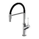 Vita Küchenarmatur mit ausziehbarem Auslauf  Nickel gebürstet / Schwarz matt (NI) VI6350BLNI