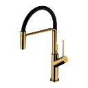 Vita Küchenarmatur mit ausziehbarem Auslauf Gold poliert / Schwarz matt (GL)VI6350BLGL