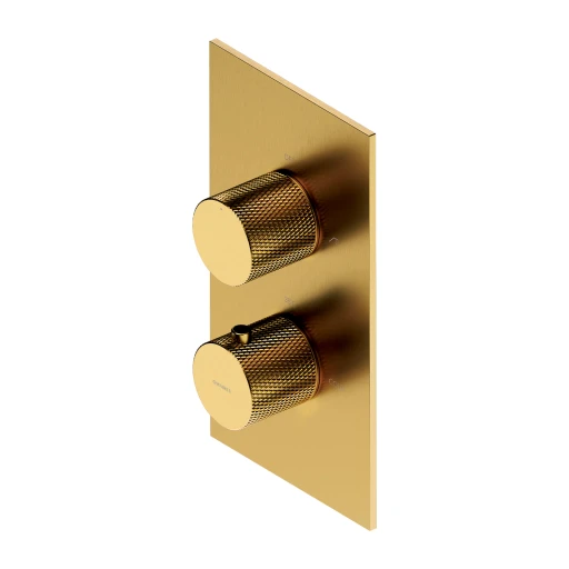 Contour Unterputz-Badewannen- und Duscharmatur mit Thermostat Gold gebürstetet (GLB) CT8036GLB