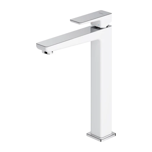 Parma Waschtischarmatur hoch Chrom / Weiß poliert (CRB) PM7412CRB