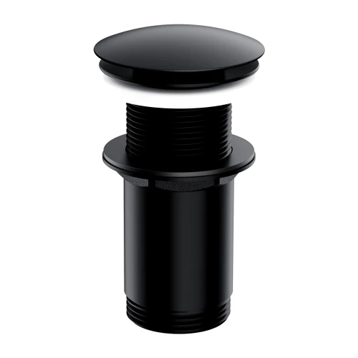 Klick-Klack-Stopfen für Waschtische ohne Überlauf Schwarz seidenmatt (BLH) A716BL 