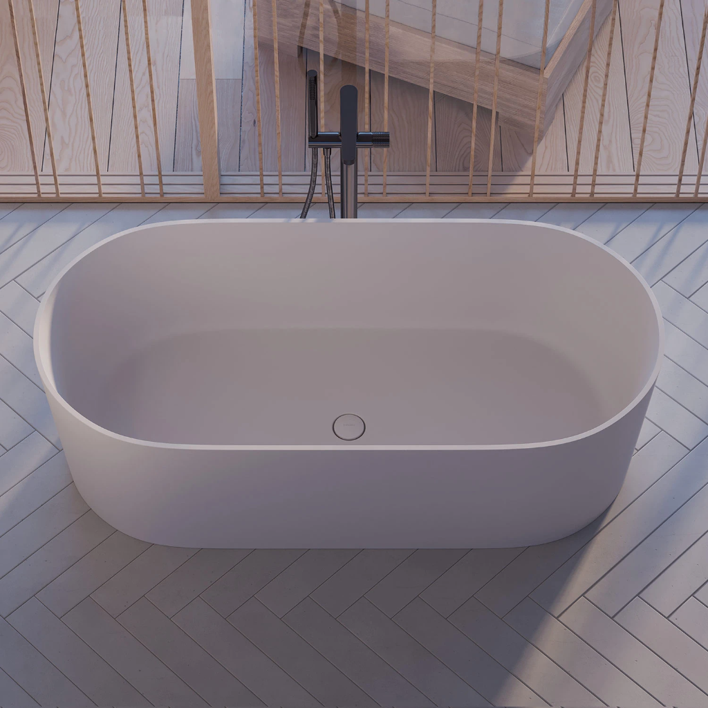 OVO M+ Freistehende Badewanne, 160 x 75 cm, Weiß matt (BM) OVOWWBM