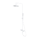 Y Aufputz-Duschsystem Weiß matt (WM) Y1244MWM