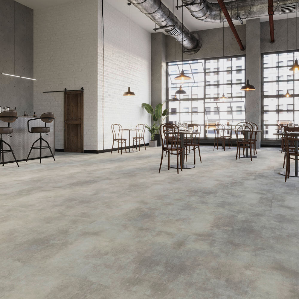 DESIGN 555  Industrial Concrete Light Click 607 6,0mm/NS 0.55mm Rigid Board m. IXPE
