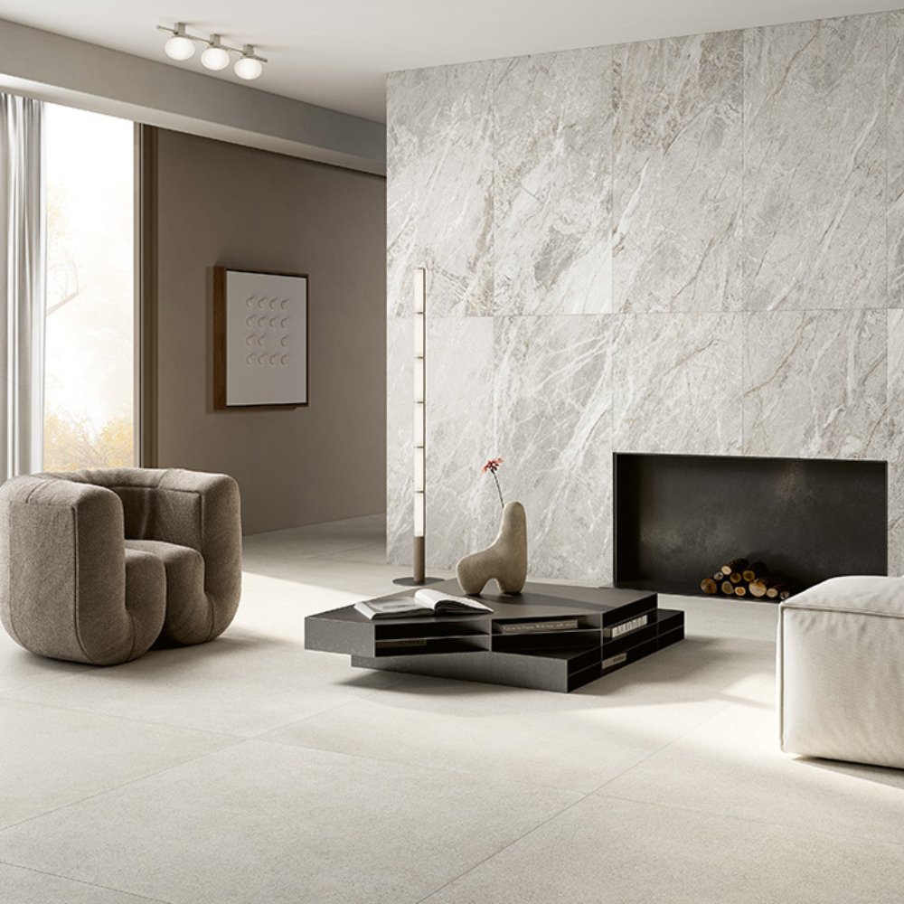120,8x120,8cm The Blend Concrete Ivory Matt 9mm