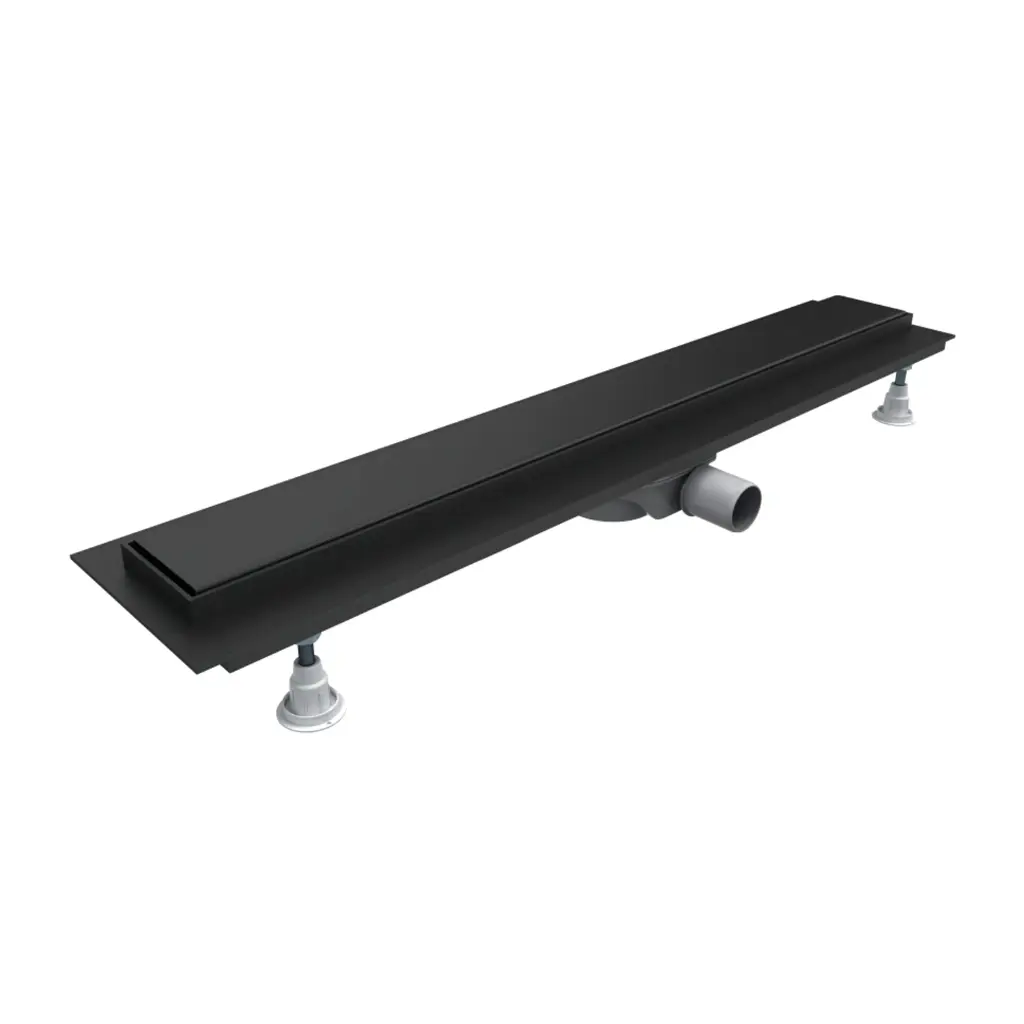 Lowfix Duschrinne mit Vollblende, 70 cm Schwarz seidenmatt (BLH) LOWFIX70GBL