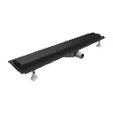 Lowfix Duschrinne mit Vollblende, 70 cm Schwarz seidenmatt (BLH) LOWFIX70GBL
