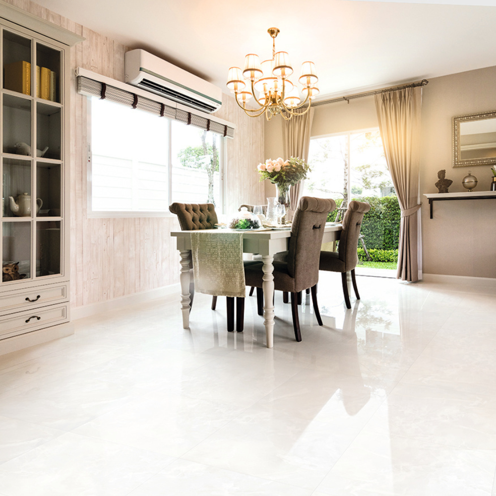 80x80cm Madras Bianco Hochglanz 9mm