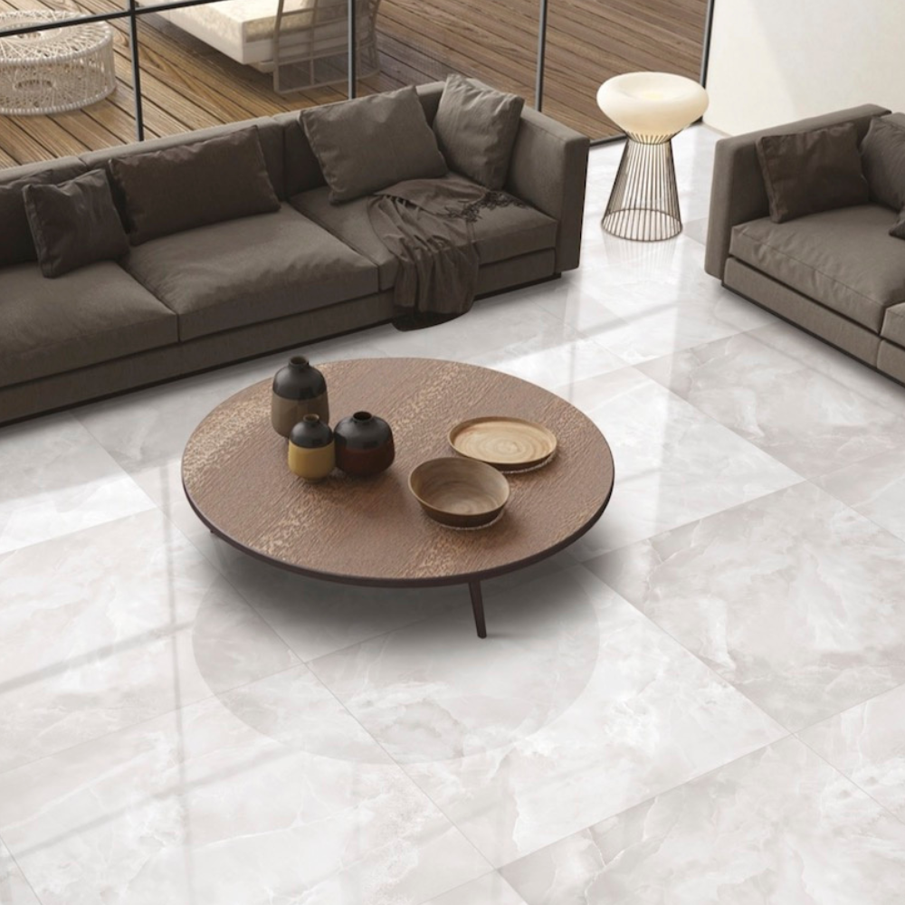 80x80cm Madras Grigio Hochglanz 9mm