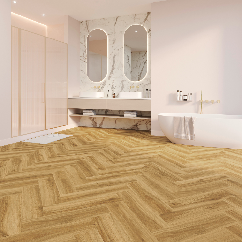 DESIGN 555 Evolut Herringbone 5103 Amber Oak Klebe Vinyl 2,5mm/NS 0,55  63,2 cm x 15,8 cm 