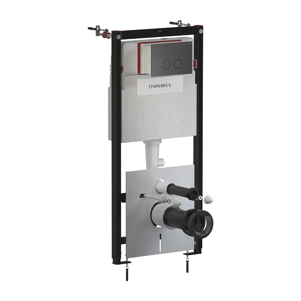 FLUSH SET STRONGFRAME Vorwandelement für Wand-WC + STEEL-R45 WC-Betätigungsplatte aus Edelstahl STFWC1R45-RGR