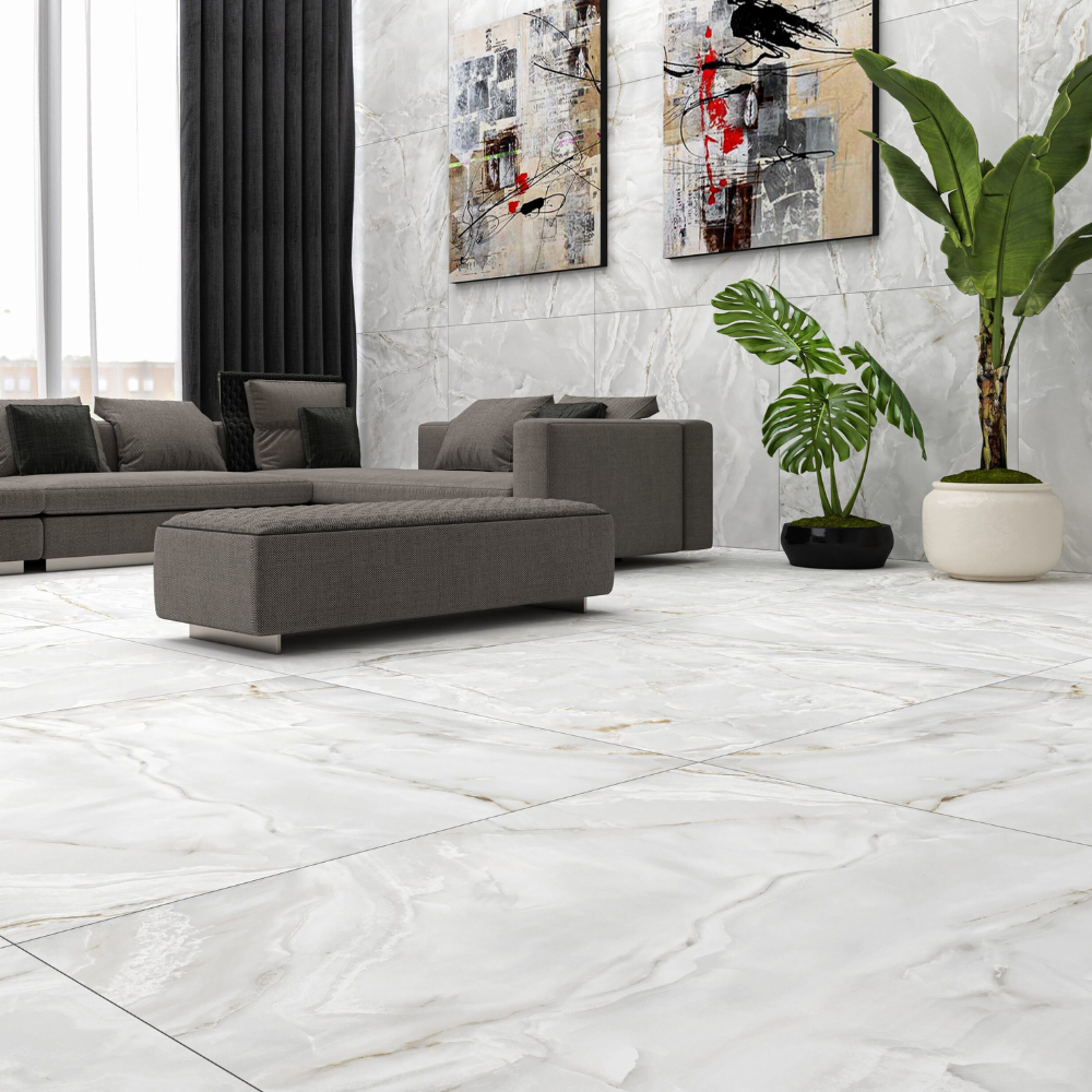 60x60cm Eternal White Hochglanz 