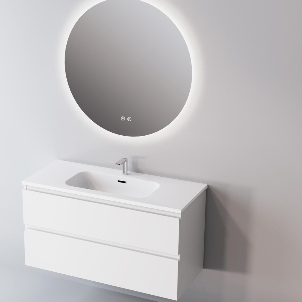 Einbau-Arbeitsplatte „Solid Marble Blow“. Breite 81 cm. Weiß  EB.081.C 