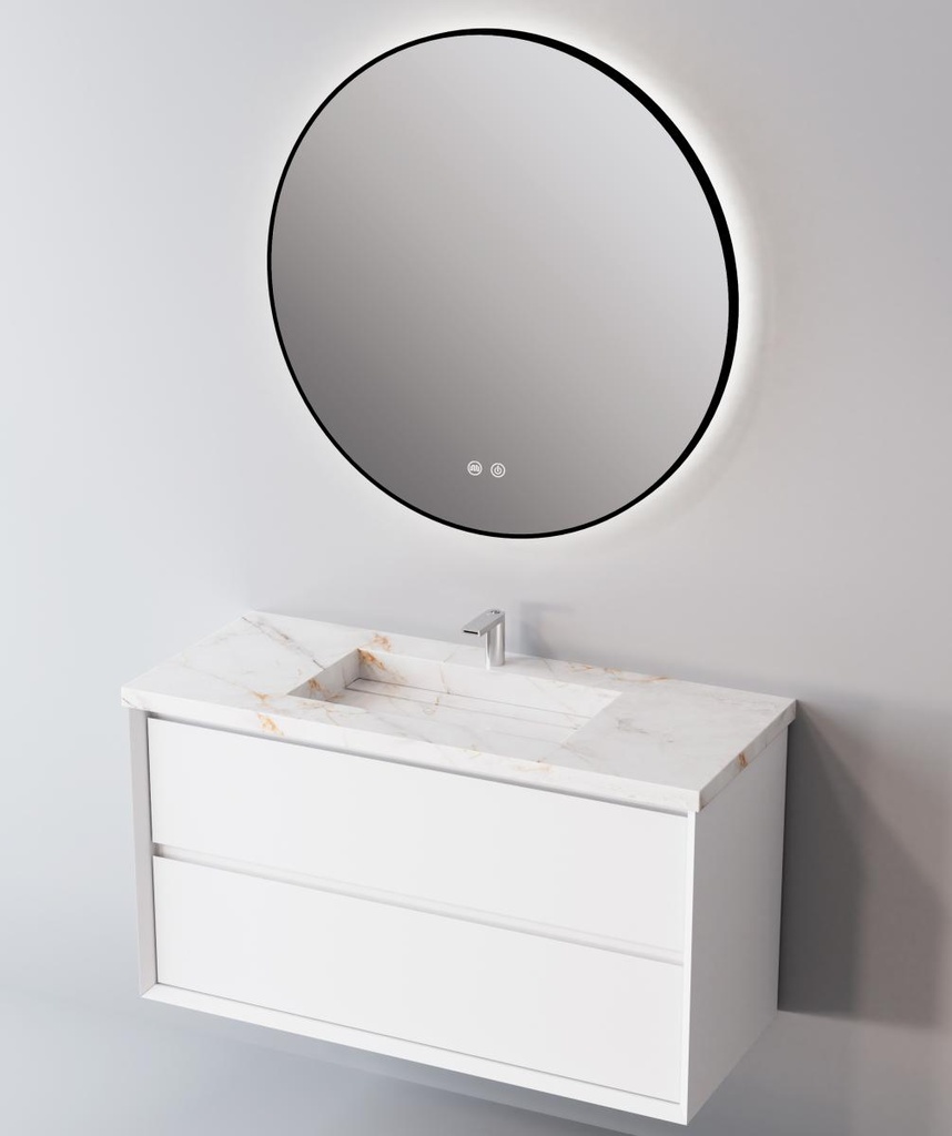 Integrierte Arbeitsplatte aus Feinsteinzeug von Lanic. Breite 81 cm. Storm White EL.081.C.W 