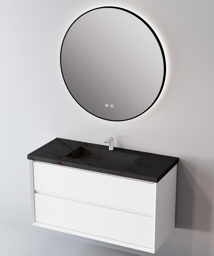 Integrierte Arbeitsplatte aus Feinsteinzeug von Lanic. Breite 81 cm. Allure Black EL.081.C.N 