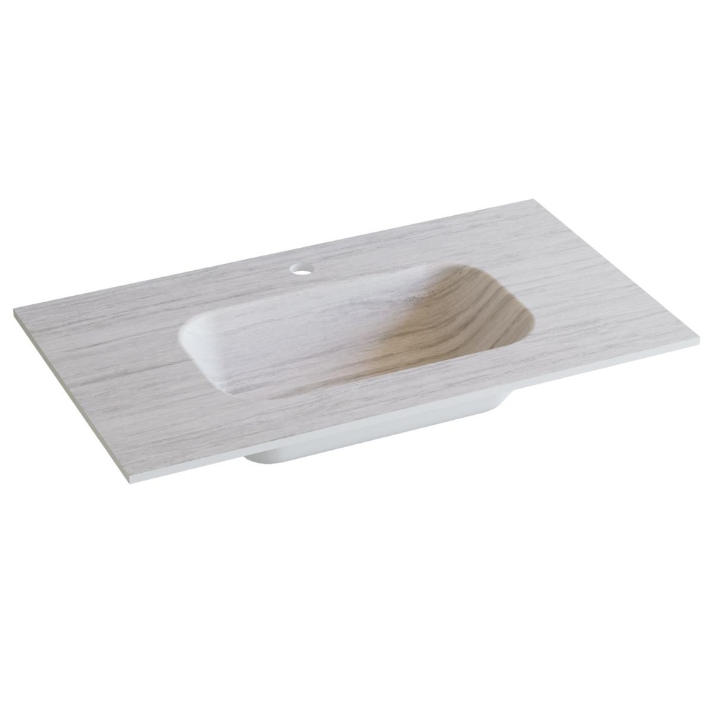 Integrierte Arbeitsplatte aus Feinsteinzeug von Lanicor. Breite 61 cm. Taupe ELR061.T 